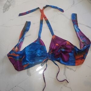 Hibiscus Collection Hawaii EUC Multi Blue Fuschia Orange Bandeau OS